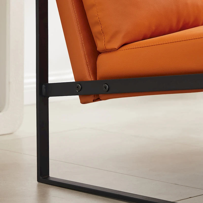 Fauteuil d'appoint rembourré avec revêtement en cuir PU
