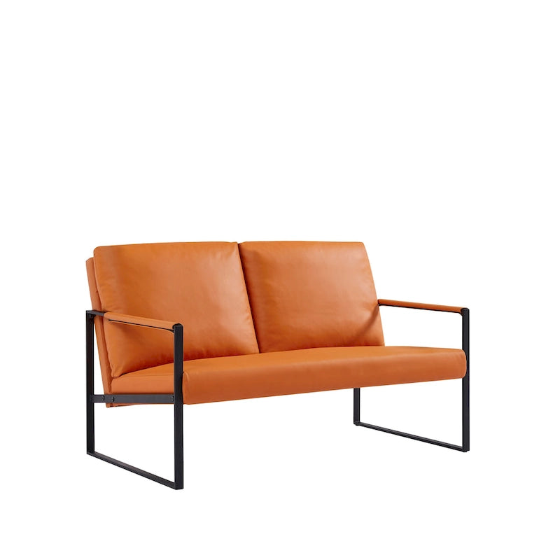 Fauteuil d'appoint rembourré avec revêtement en cuir PU