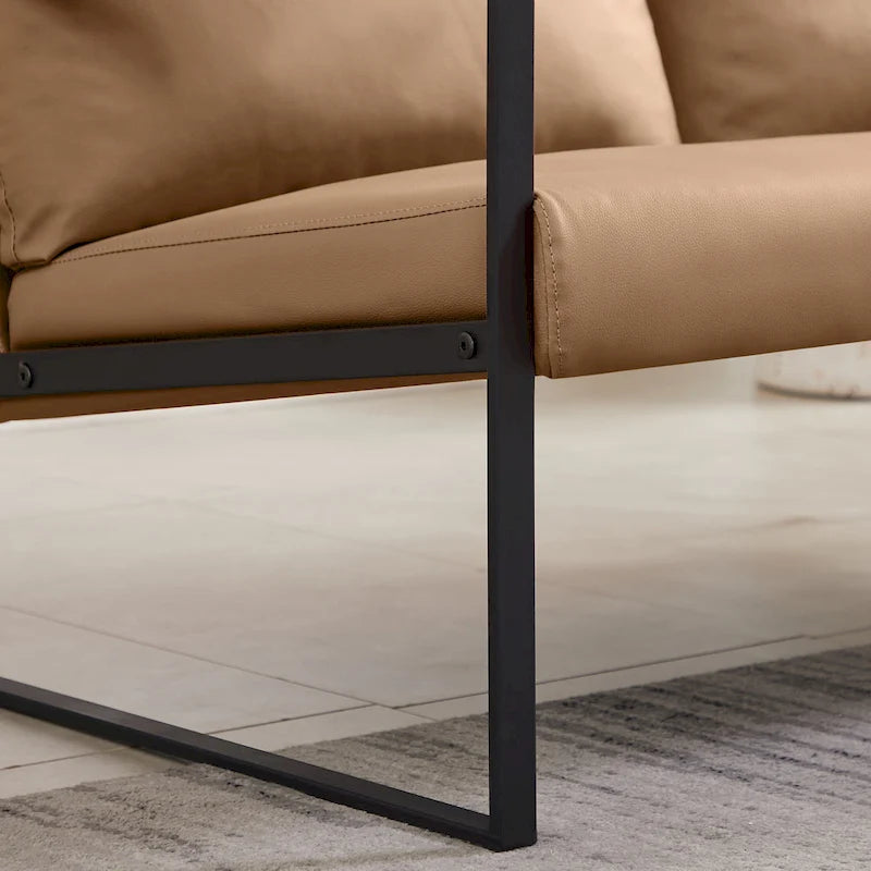 Fauteuil d'appoint rembourré avec revêtement en cuir PU