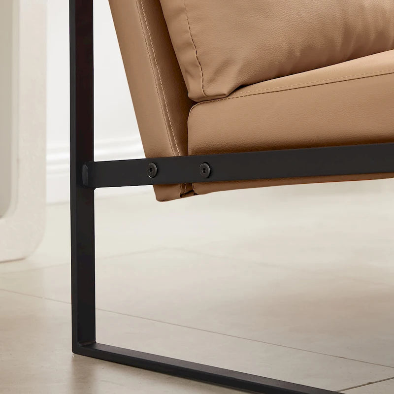 Fauteuil d'appoint rembourré avec revêtement en cuir PU