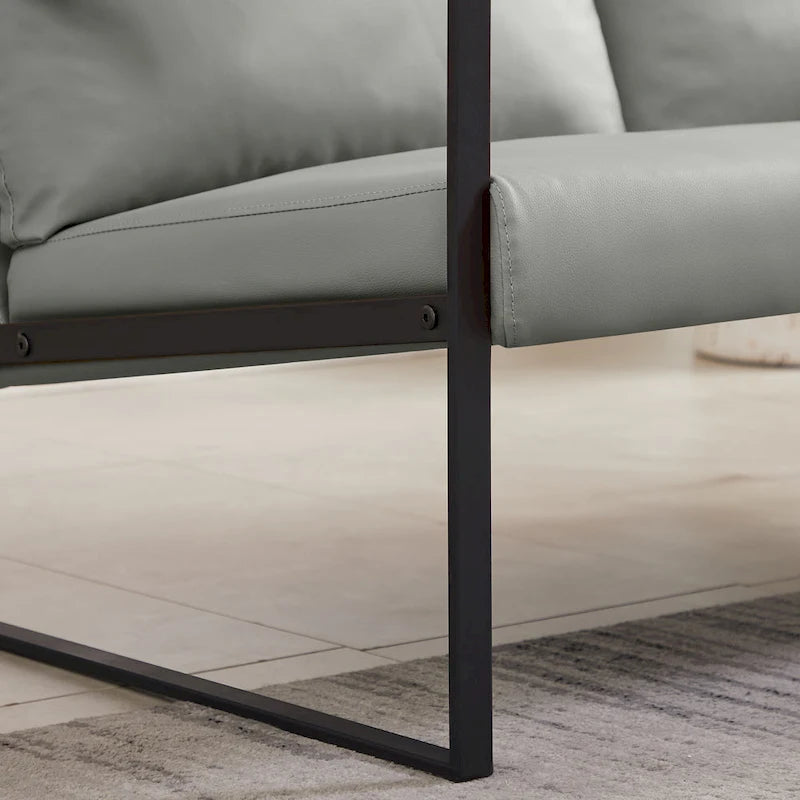 Fauteuil d'appoint rembourré avec revêtement en cuir PU