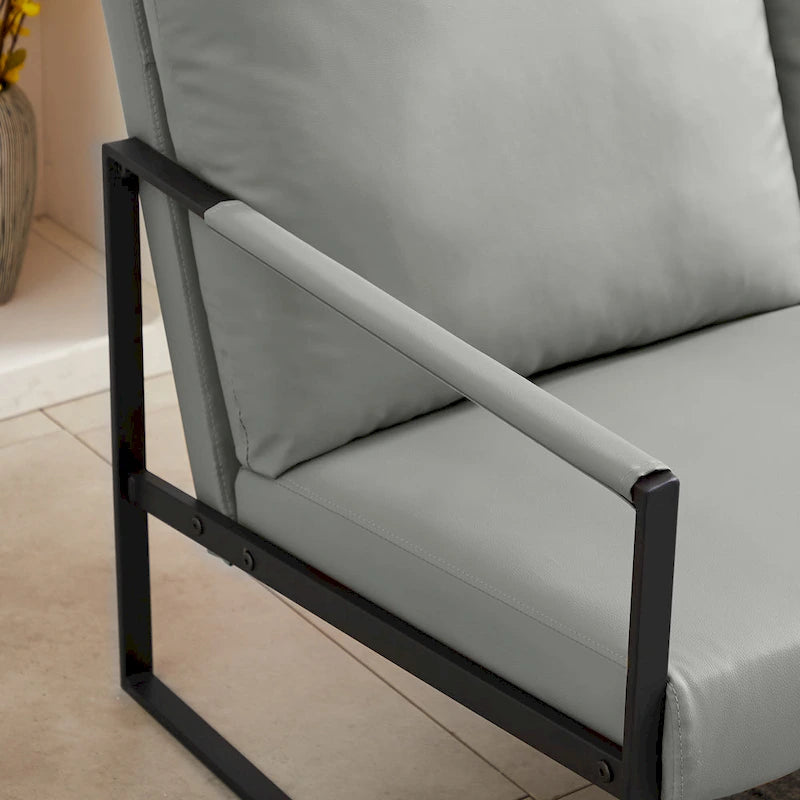 Fauteuil d'appoint rembourré avec revêtement en cuir PU