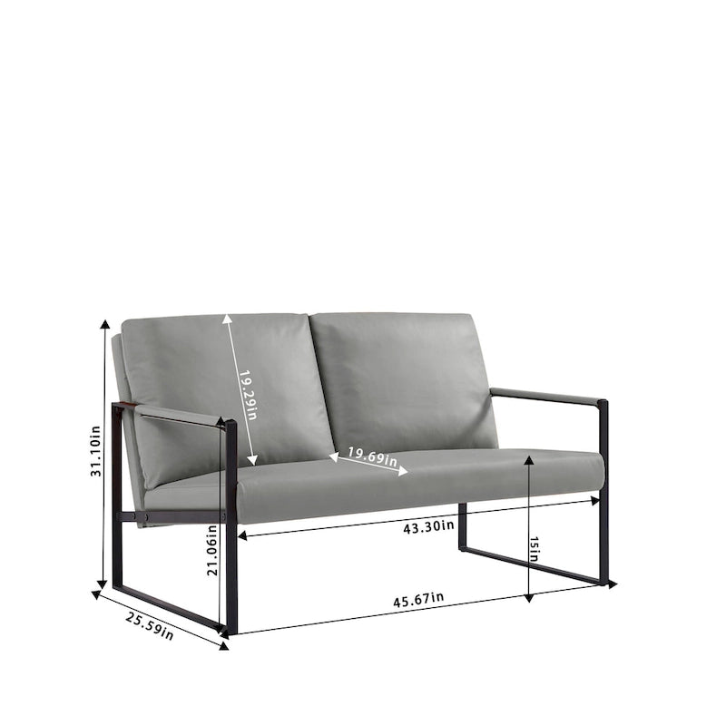 Fauteuil d'appoint rembourré avec revêtement en cuir PU