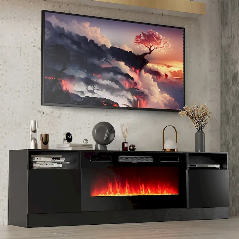 Meuble TV de 70 pouces avec cheminée électrique intégrée