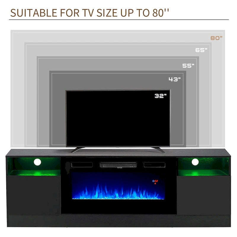 Meuble TV de 70 pouces avec cheminée électrique intégrée