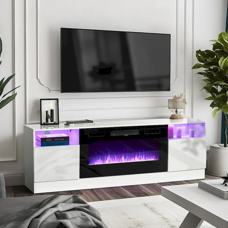Meuble TV de 70 pouces avec cheminée électrique intégrée