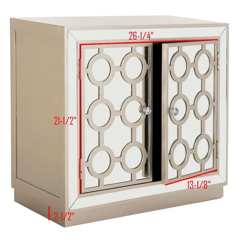 Commode de rangement à 2 portes avec miroir (32"L x 16"P x 29"H)