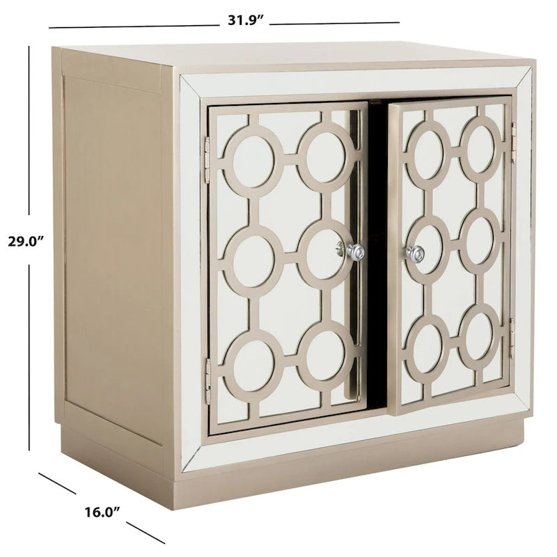 Commode de rangement à 2 portes avec miroir (32"L x 16"P x 29"H)