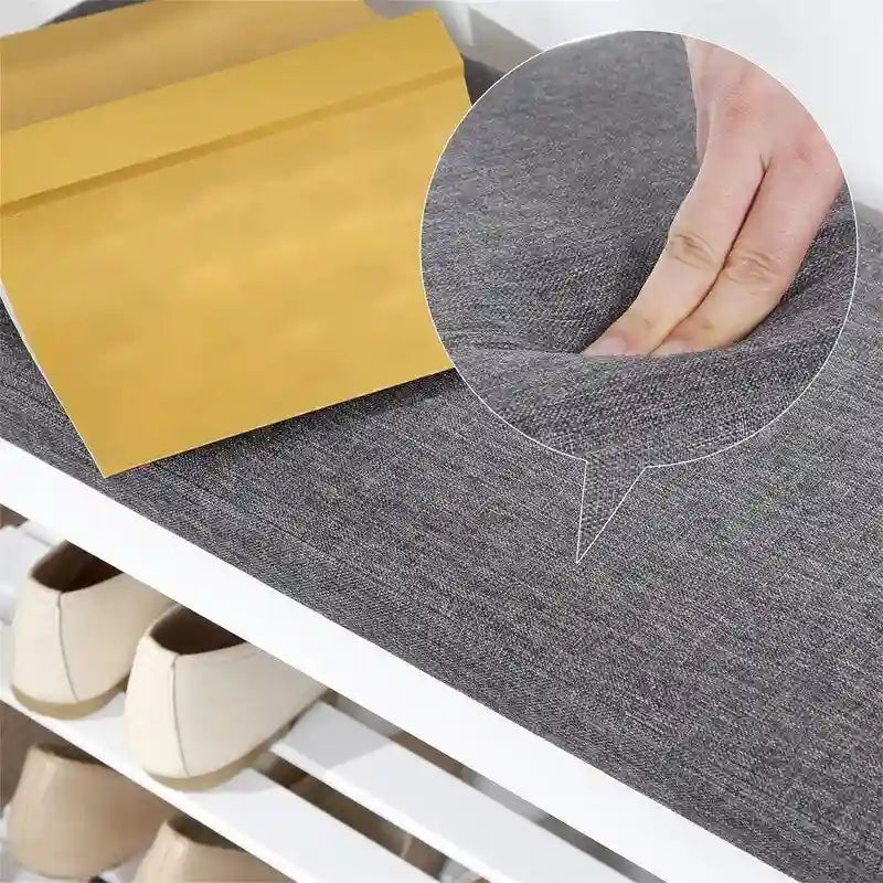 Étagère à chaussures 3 niveaux avec banc rembourré