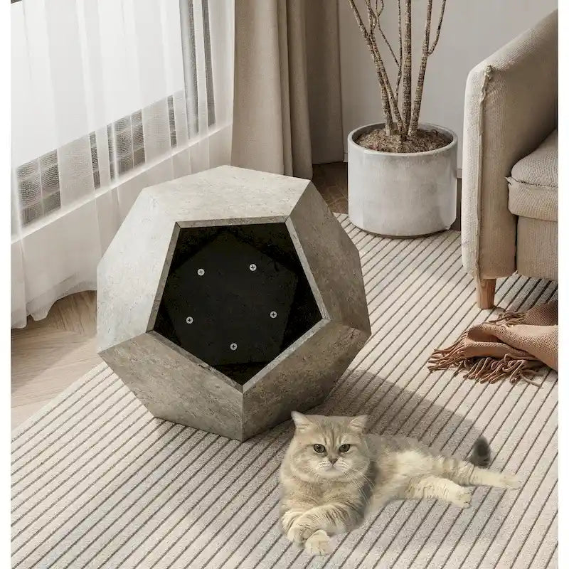Table d'appoint niche pour chat avec trou d'entrée