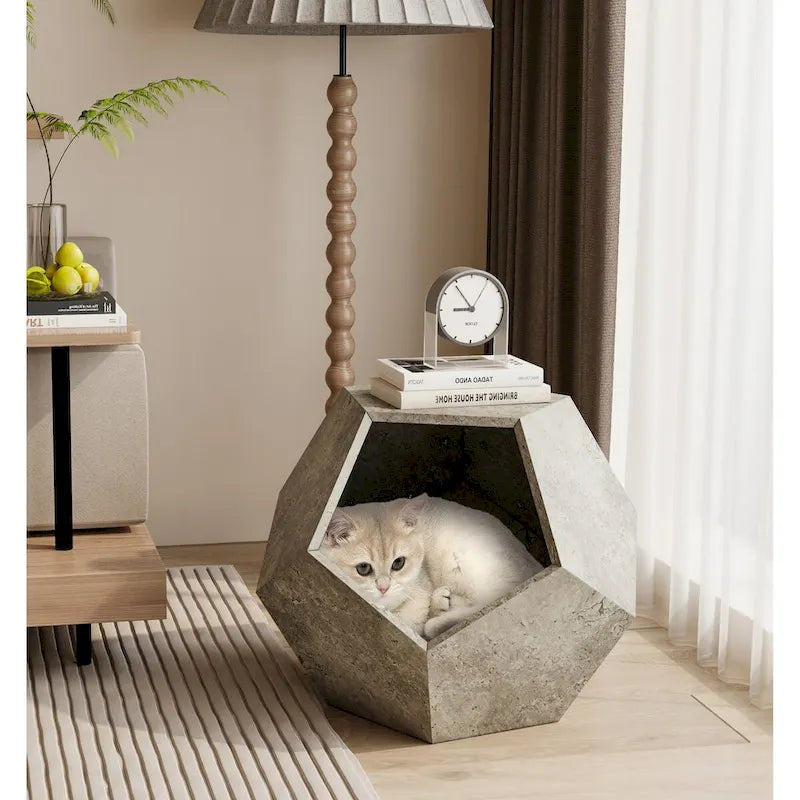 Table d'appoint niche pour chat avec trou d'entrée
