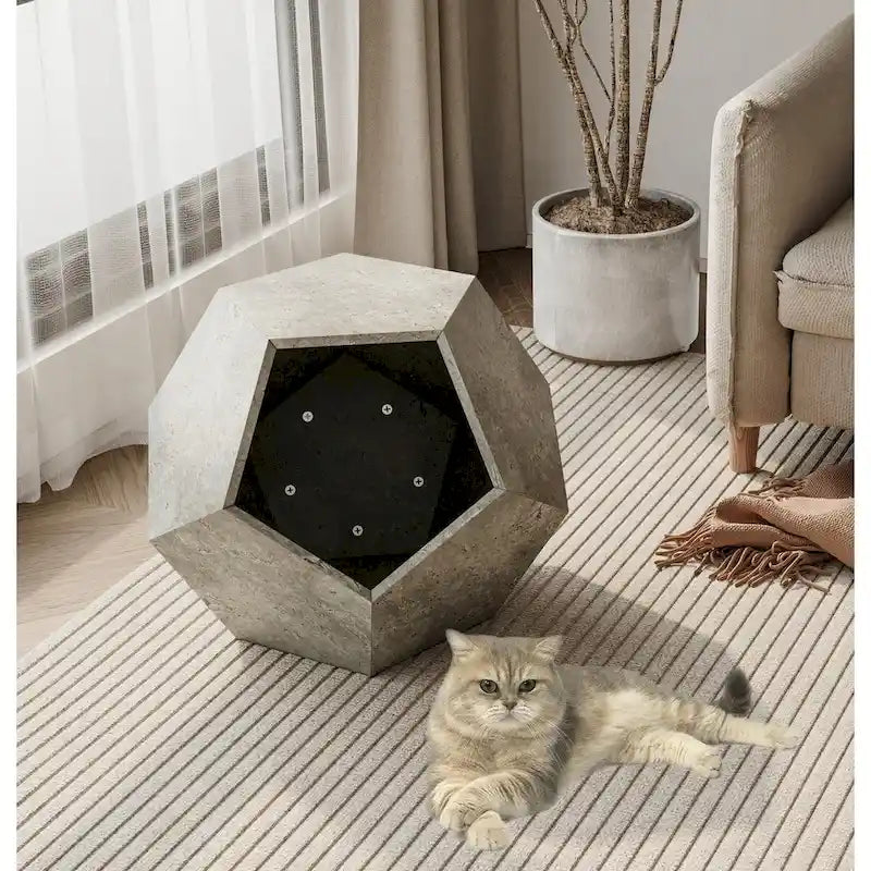 Table d'appoint niche pour chat avec trou d'entrée
