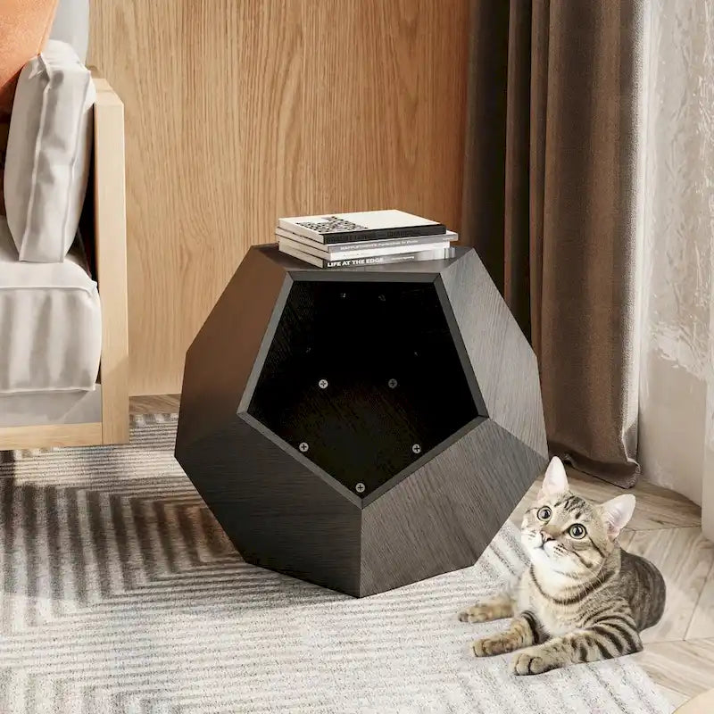 Table d'appoint niche pour chat avec trou d'entrée