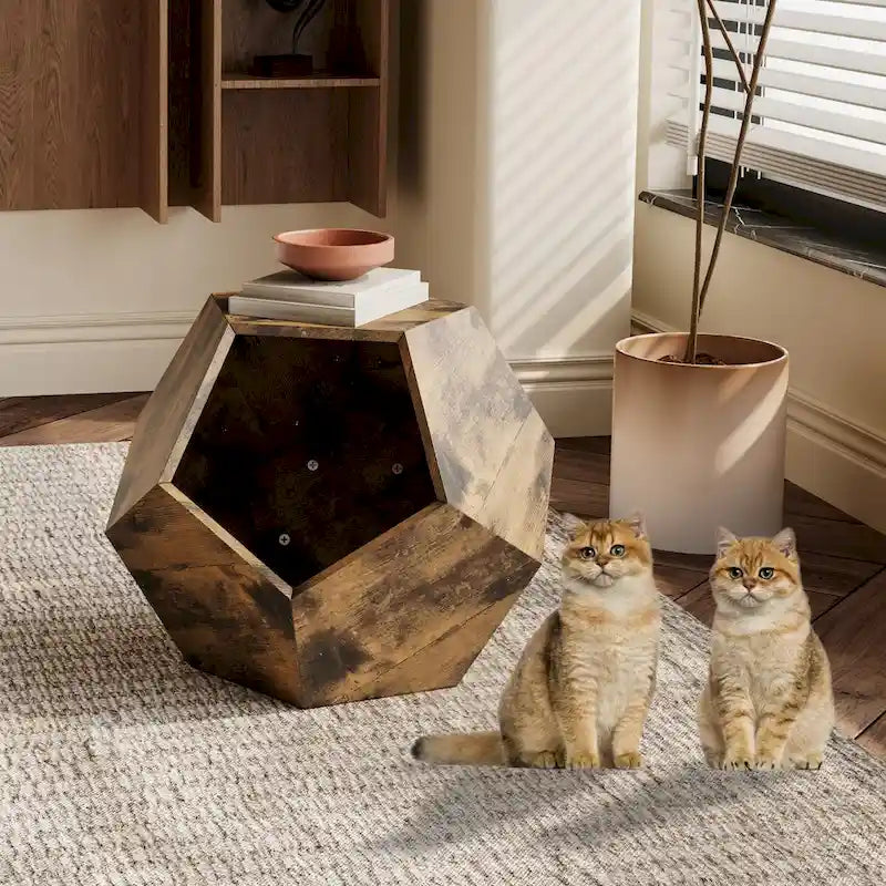 Table d'appoint niche pour chat avec trou d'entrée