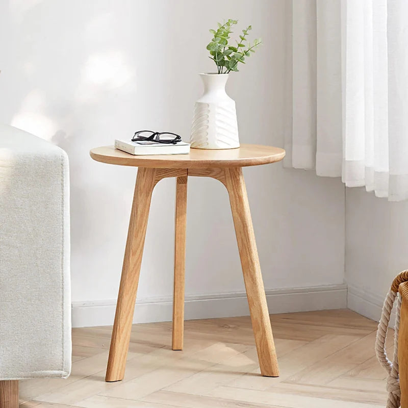 Table d'appoint ronde en bois massif