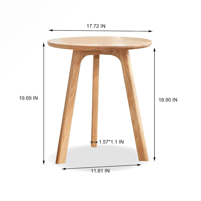 Table d'appoint ronde en bois massif