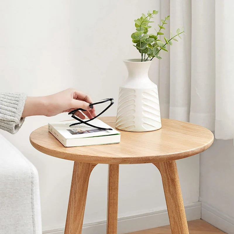 Table d'appoint ronde en bois massif