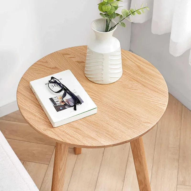 Table d'appoint ronde en bois massif