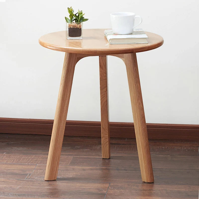 Table d'appoint ronde en bois massif