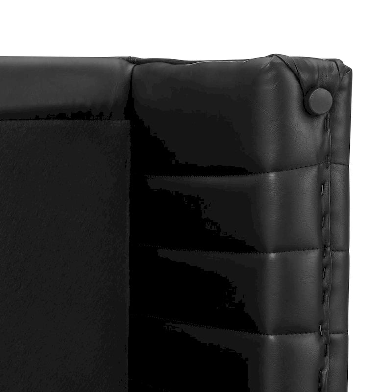 Table basse fer à cheval avec capitonnage cannelé
