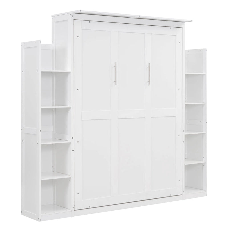 Lit escamotable avec armoire et étagères