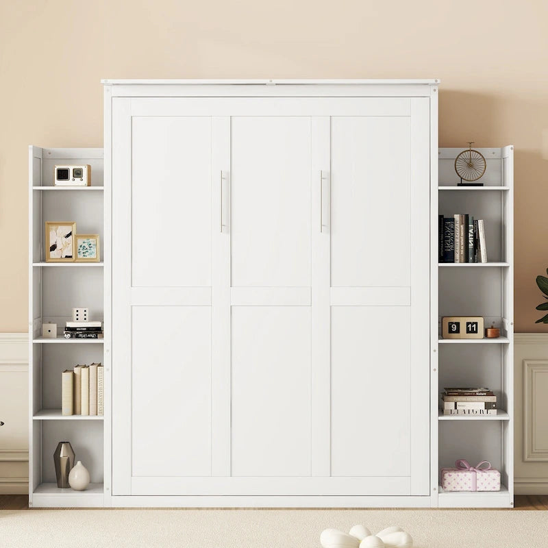Lit escamotable avec armoire et étagères