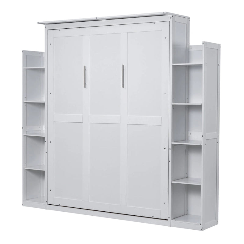 Lit escamotable avec armoire et étagères