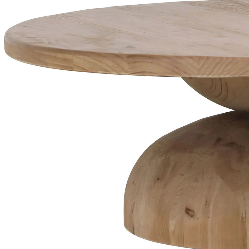 Table basse ronde sablier – Pin recyclé, finition naturelle