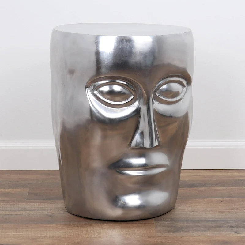 Tabouret en métal rond – Argent, 54 x 84