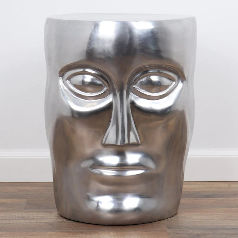 Tabouret en métal rond – Argent, 54 x 84
