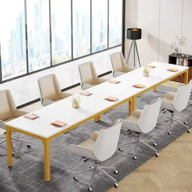 Table de conférence de 6,5 pieds avec pieds en métal