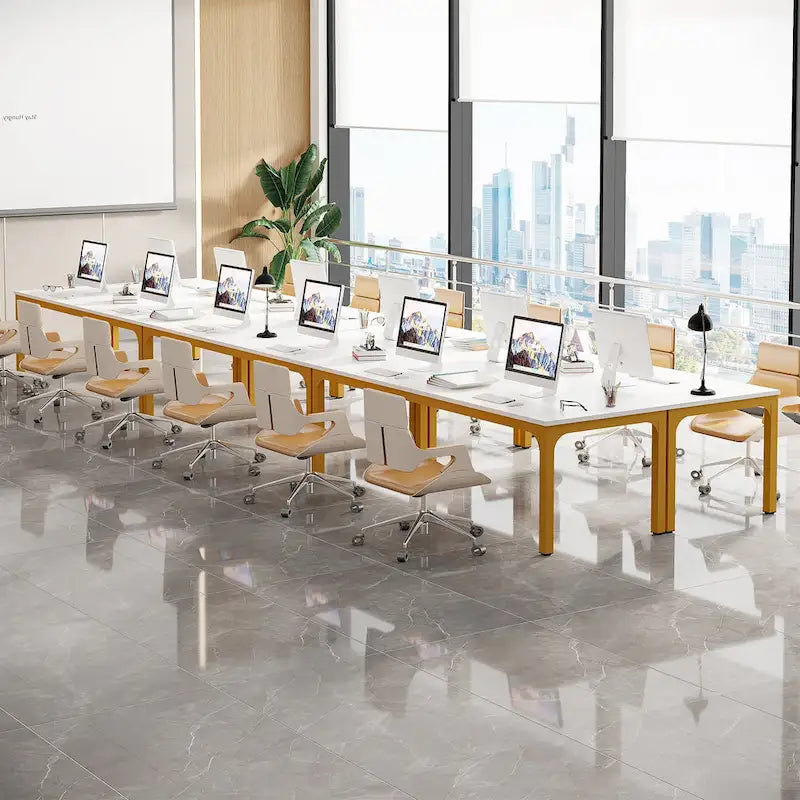 Table de conférence de 6,5 pieds avec pieds en métal