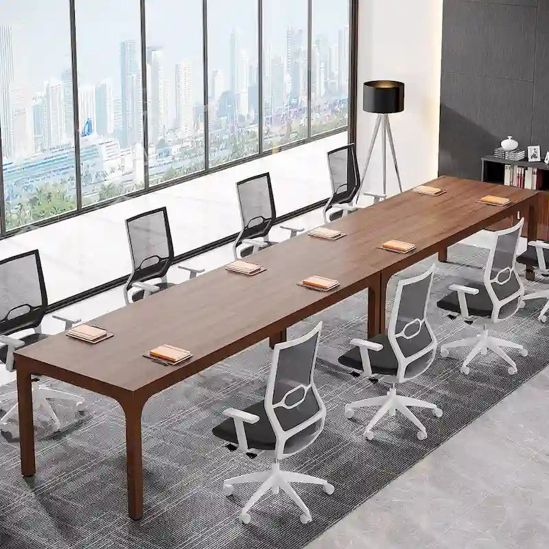 Table de conférence de 6,5 pieds avec pieds en métal