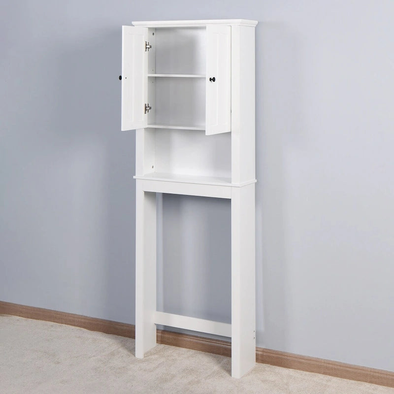 Meuble de rangement de salle de bain au-dessus des toilettes - 60 x 19,6 x 171 cm, Blanc