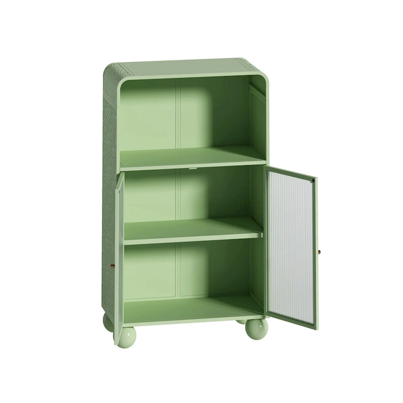 Meuble de rangement sur pied avec porte vitrée