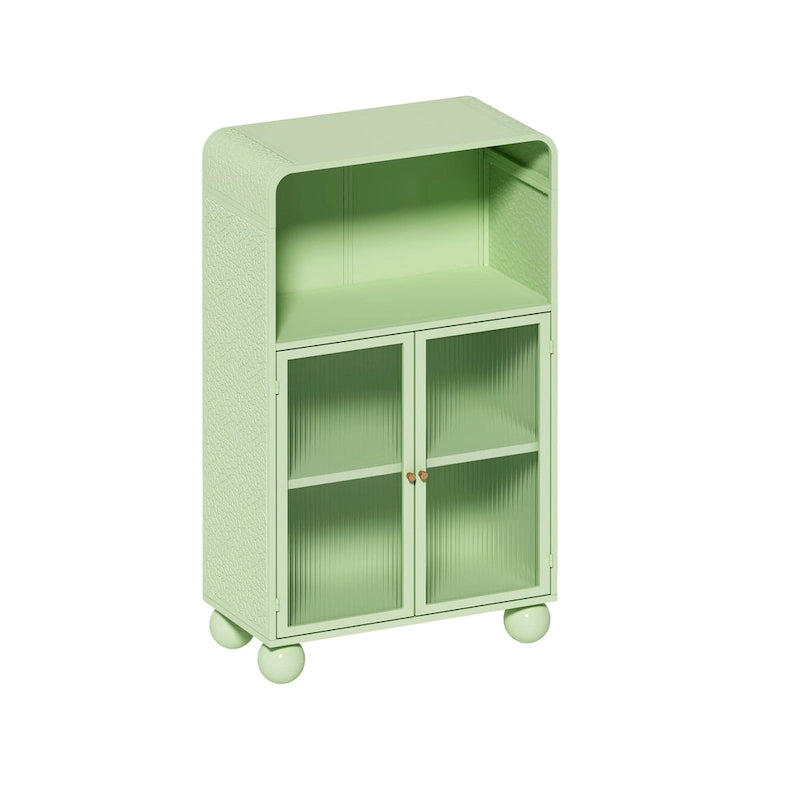 Meuble de rangement sur pied avec porte vitrée