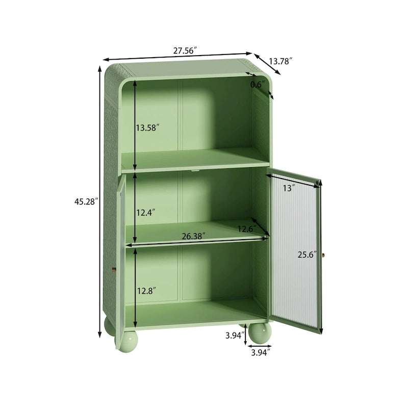 Meuble de rangement sur pied avec porte vitrée