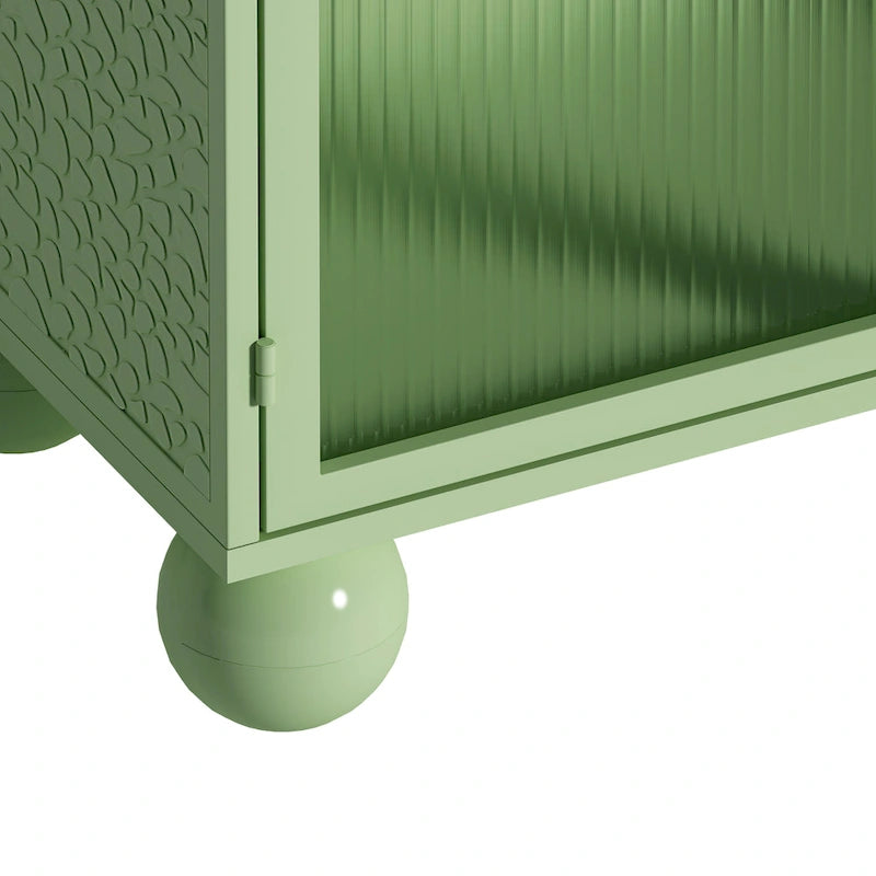 Meuble de rangement sur pied avec porte vitrée