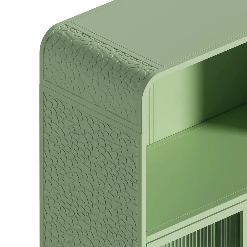 Meuble de rangement sur pied avec porte vitrée