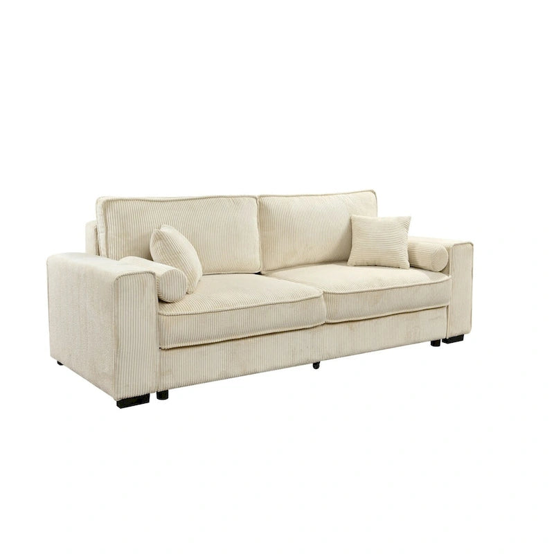 Grand canapé-lit avec rangement, canapé 3 places moderne avec dossier rembourré pour petits espaces